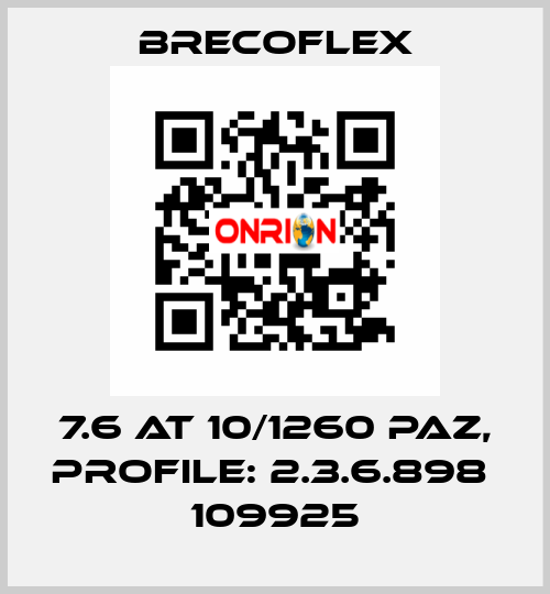 7.6 AT 10/1260 PAZ, PROFILE: 2.3.6.898  109925 Brecoflex