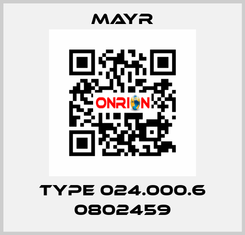 Type 024.000.6 0802459 Mayr