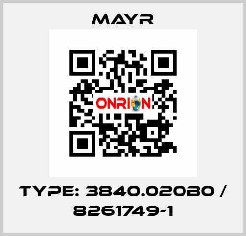 Type: 3840.020B0 / 8261749-1 Mayr