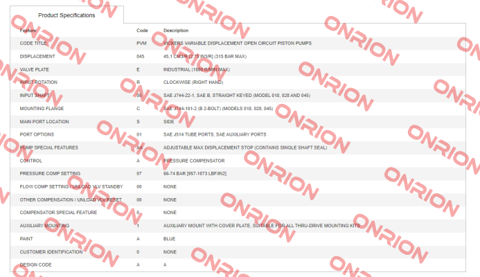 PVM045ER05CS01AAA07000001A0A Vickers (Eaton)