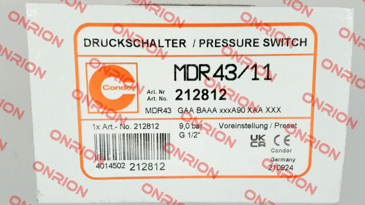 P/N: 212812, Type: MDR 43/11 Condor