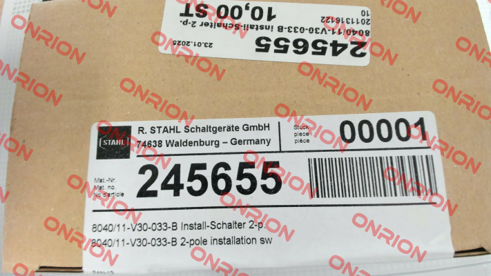 P/N: 245655, Type: 8040/11-V30-033-B Stahl