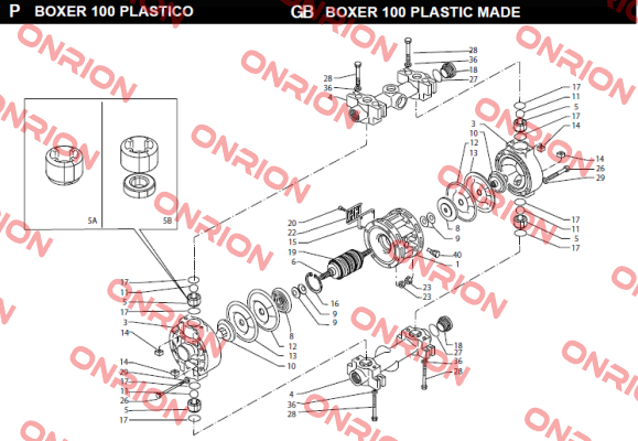 pneumatic exchanger - item 19 FOR BOXER 150 Debem