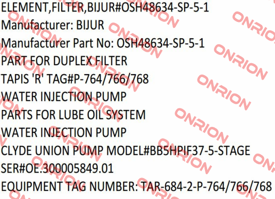 OSH48634-SP-5-1  Bijur Delimon