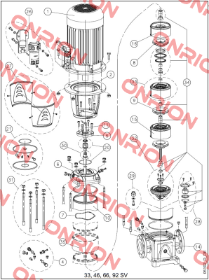 KL01AC0 - KIT SV33/46/66/92 M.SEAL+OR EP Lowara